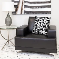 Black Geometric Circle Transitional Pillow