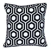 Black Geometric Circle Transitional Pillow