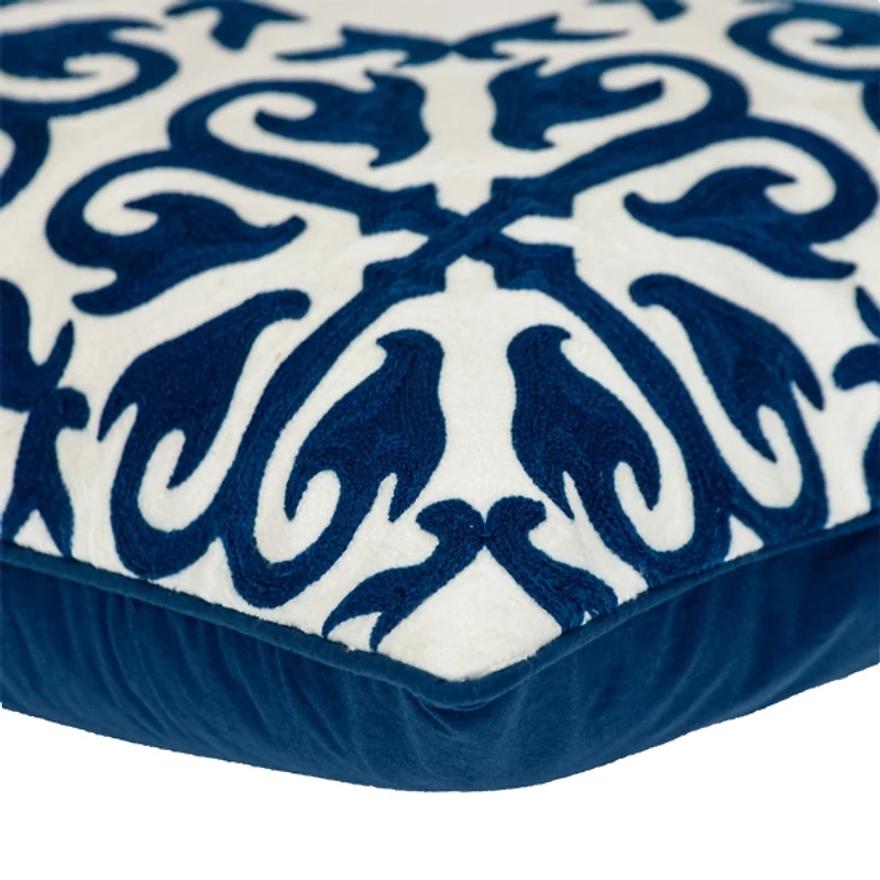 Embroidered Motif Transitional Pillow