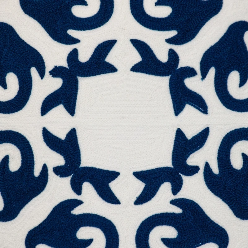 Embroidered Motif Transitional Pillow