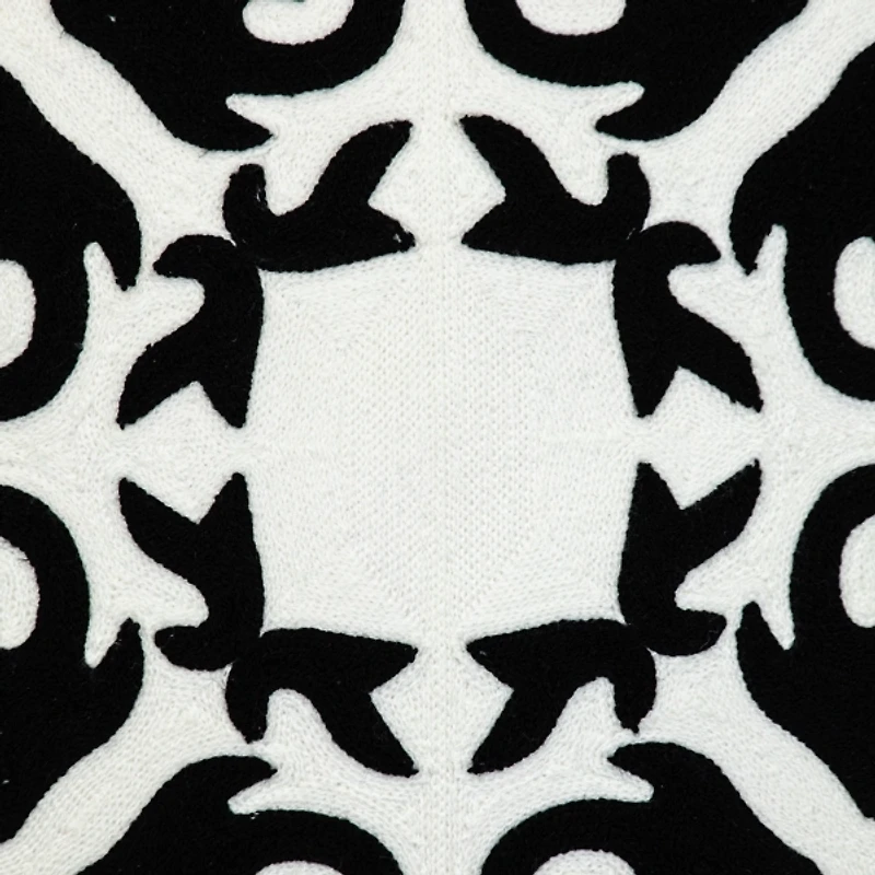 Black Embroidered Motif Transitional Pillow