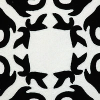 Black Embroidered Motif Transitional Pillow
