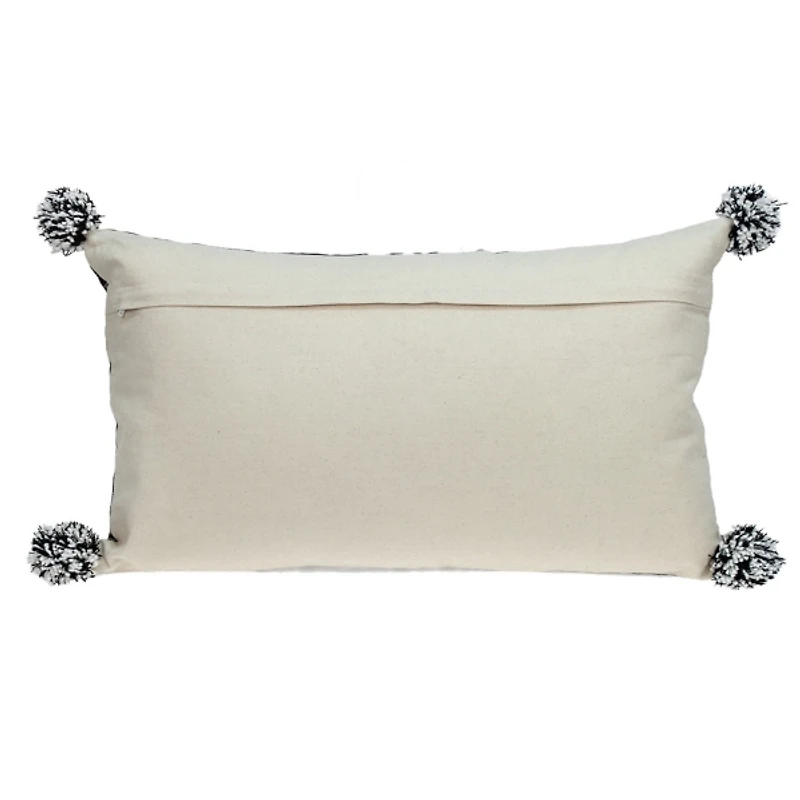 Raven Transitional Black Lumbar Pillow