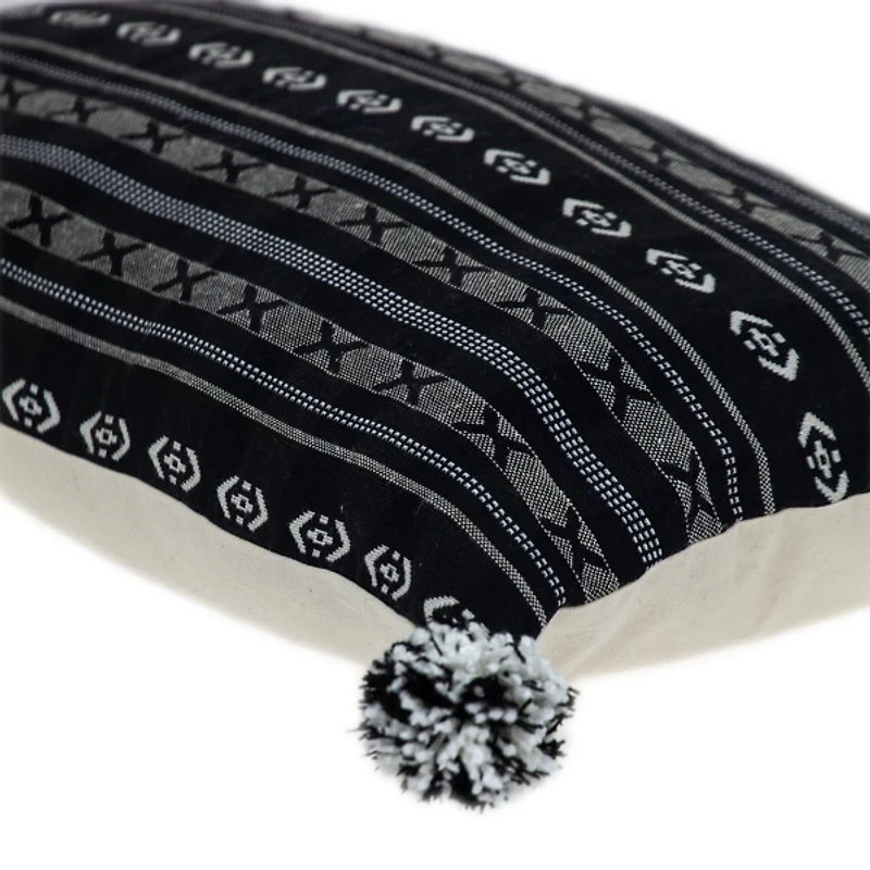 Raven Transitional Black Lumbar Pillow