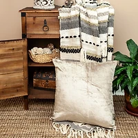 Druzy Taupe Velvet Pillow, 20 in.