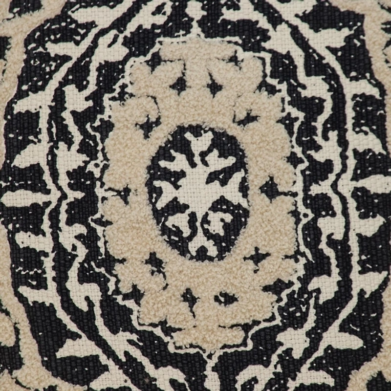 Black & Tan Embroidered Pillow