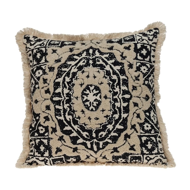 Black & Tan Embroidered Pillow