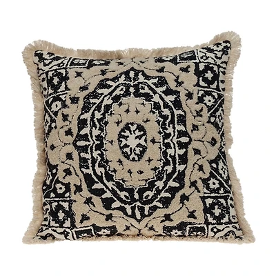 Black & Tan Embroidered Pillow
