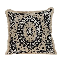 Black & Tan Embroidered Pillow