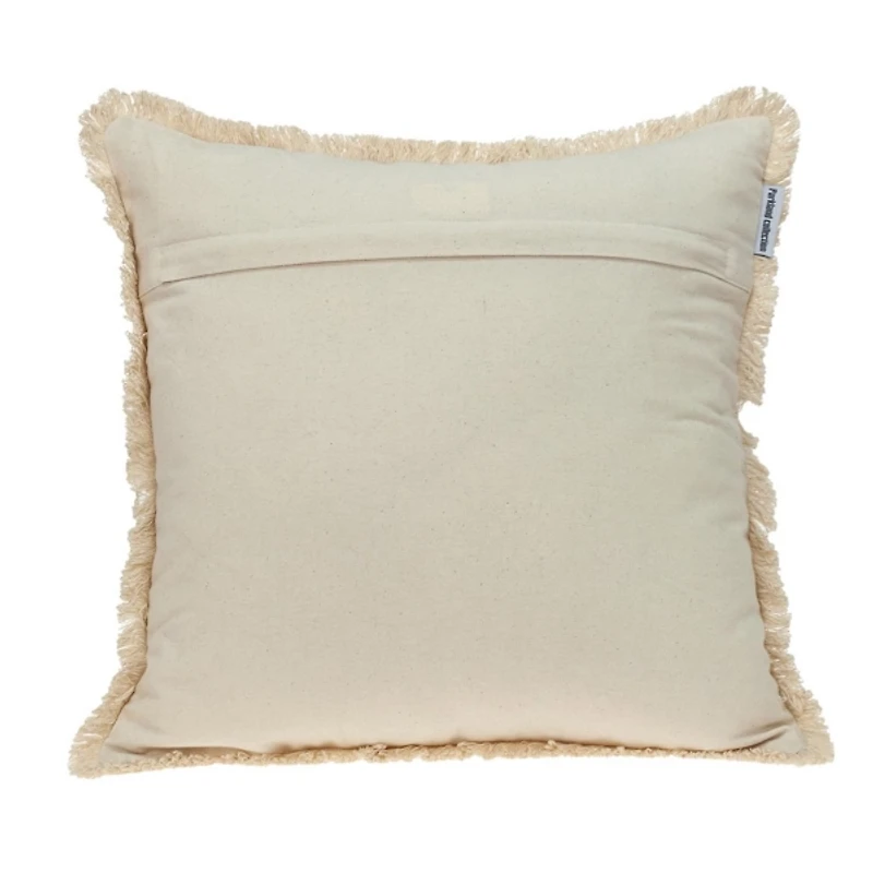 Brown and Beige Embroidered Pillow