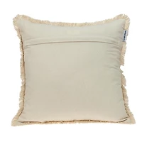 Brown and Beige Embroidered Pillow