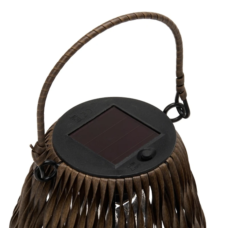 Brown Woven Solar Lantern, 10 in.