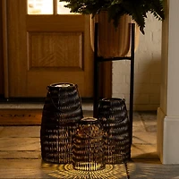 Brown Woven Solar Lantern, 10 in.