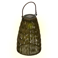 Brown Woven Solar Lantern, 10 in.