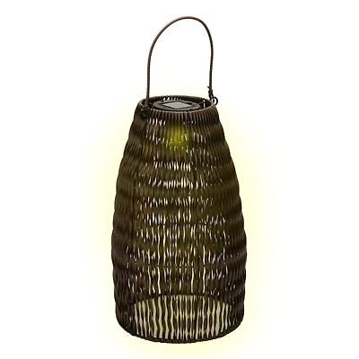 Brown Woven Solar Lantern, 17 in.