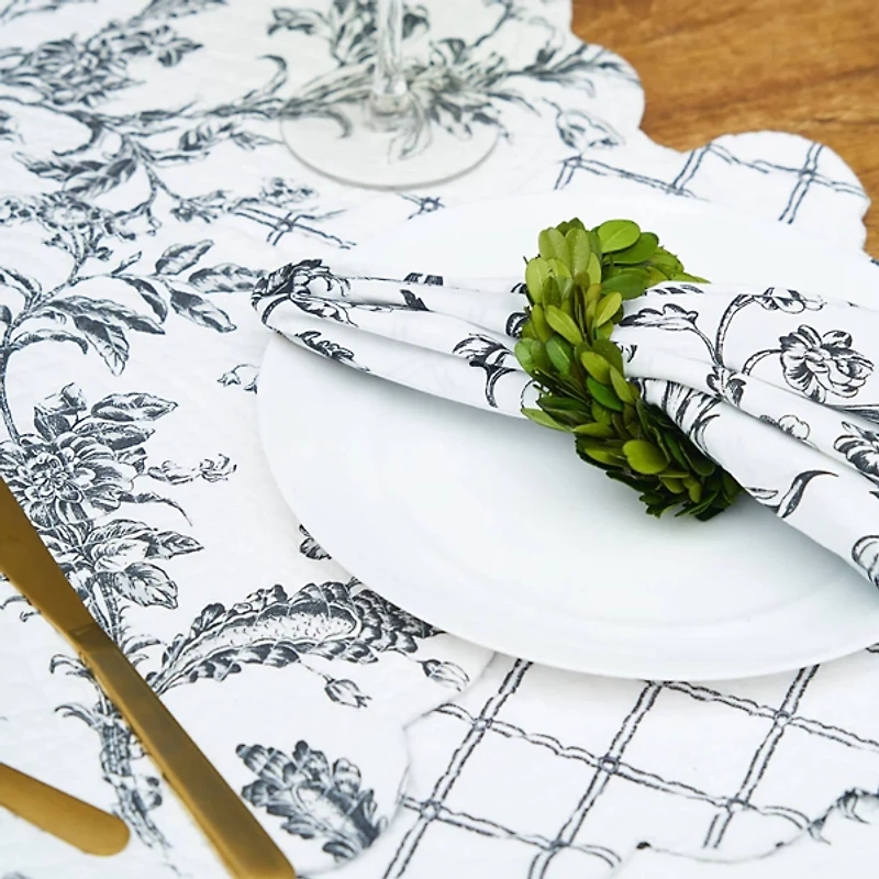 Bleighton Black Floral Napkins, Set of 6