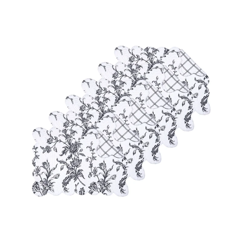 Bleighton Black Floral Placemats, Set of 6