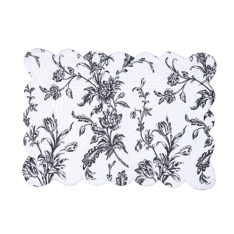 Bleighton Black Floral Placemats, Set of 6