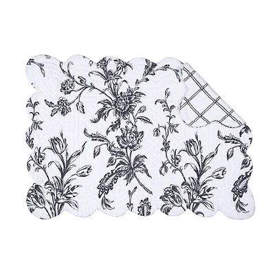 Bleighton Black Floral Placemats, Set of 6