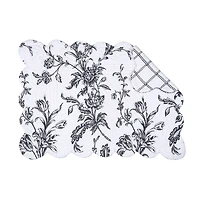 Bleighton Black Floral Placemats, Set of 6