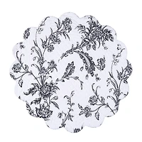 Bleighton Black Round Floral Placemats, Set of 6