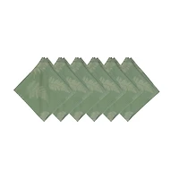 Green Botanical Fern Jacquard Napkins, Set of 6