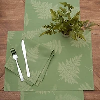 Green Botanical Fern Jacquard Napkins, Set of 6