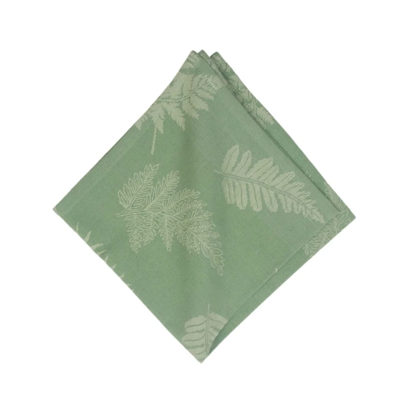 Green Botanical Fern Jacquard Napkins, Set of 6