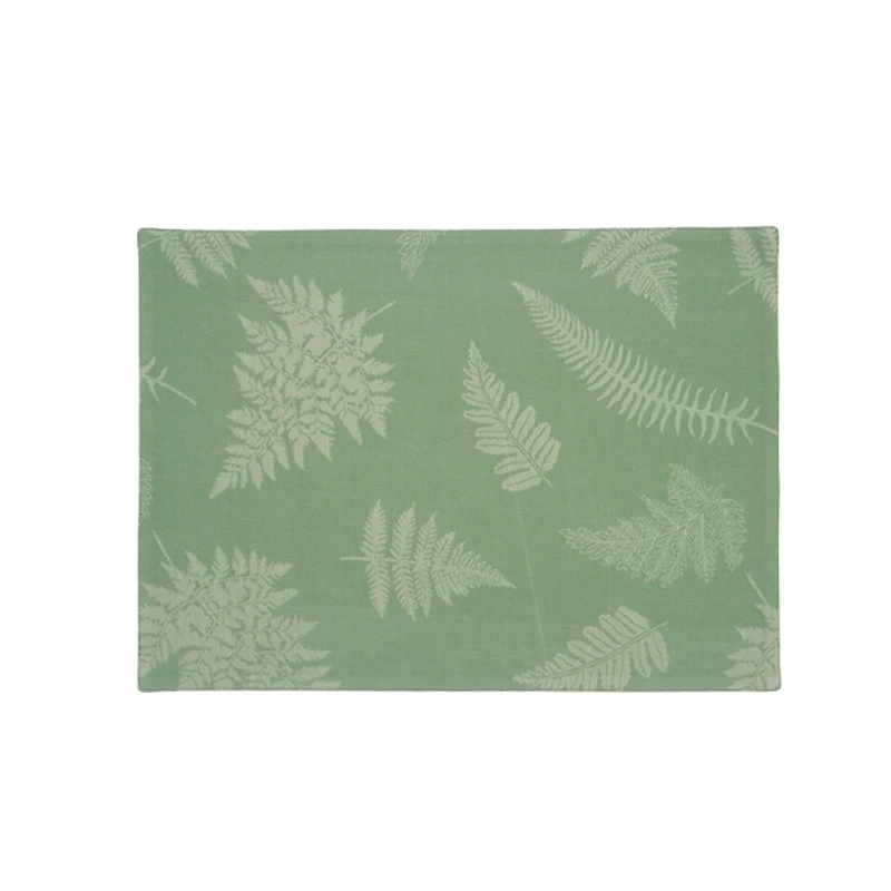 Green Botanical Fern Jacquard Placemats, Set of 6