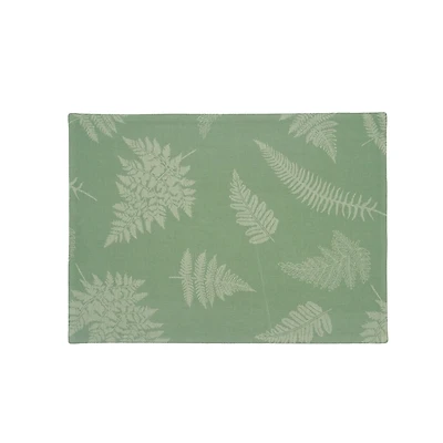 Green Botanical Fern Jacquard Placemats, Set of 6