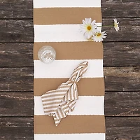 Khaki Cabana Stripe Indoor/Outdoor Table Runner