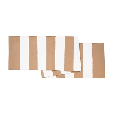 Khaki Cabana Stripe Indoor/Outdoor Table Runner