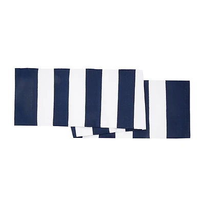 Navy Cabana Stripe Indoor/Outdoor Table Runner