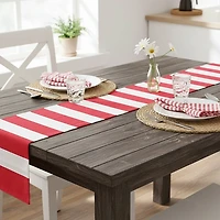 Red Cabana Stripe Indoor/Outdoor Table Runner