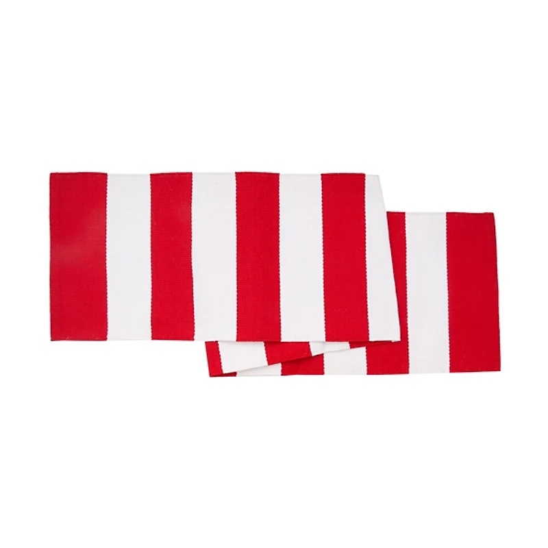 Red Cabana Stripe Indoor/Outdoor Table Runner