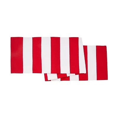 Red Cabana Stripe Indoor/Outdoor Table Runner
