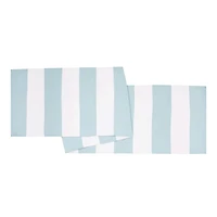 Sky Blue Cabana Stripe Indoor/Outdoor Table Runner