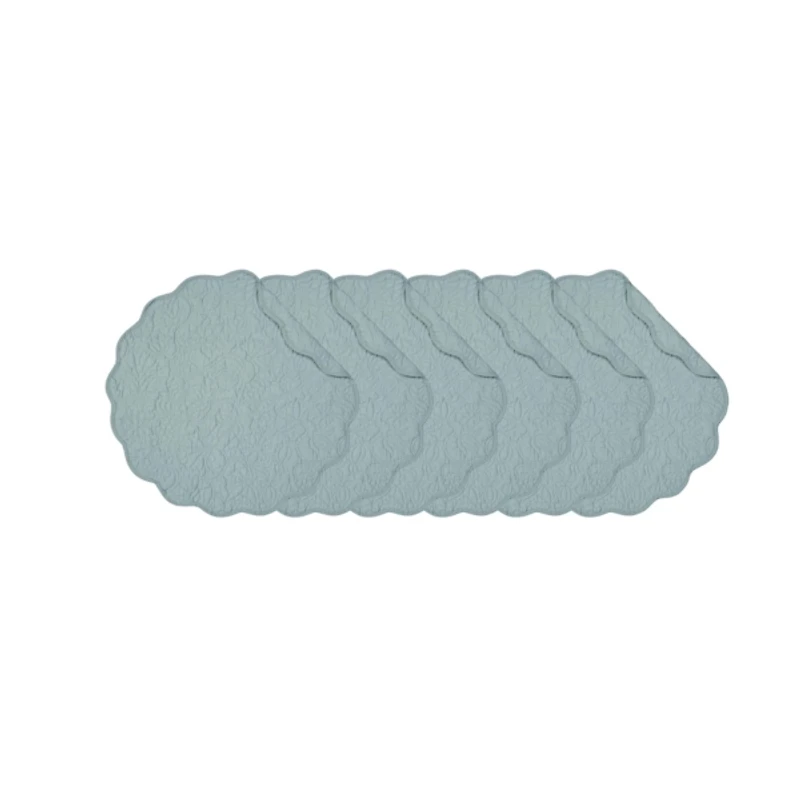 Christiana Breeze Blue Round Placemats, Set of 6