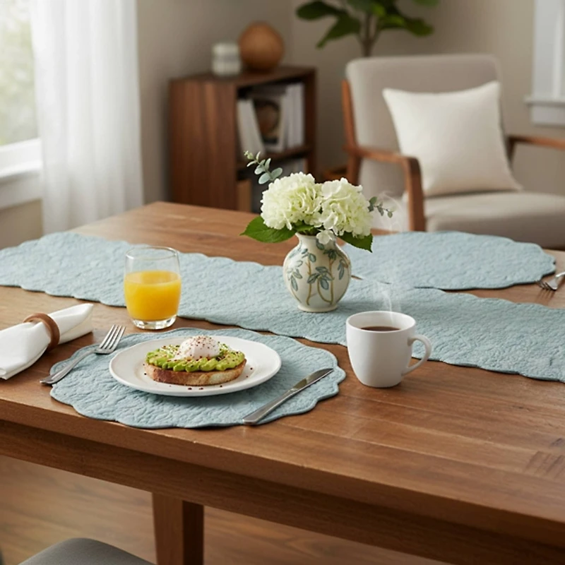 Christiana Breeze Blue Round Placemats, Set of 6