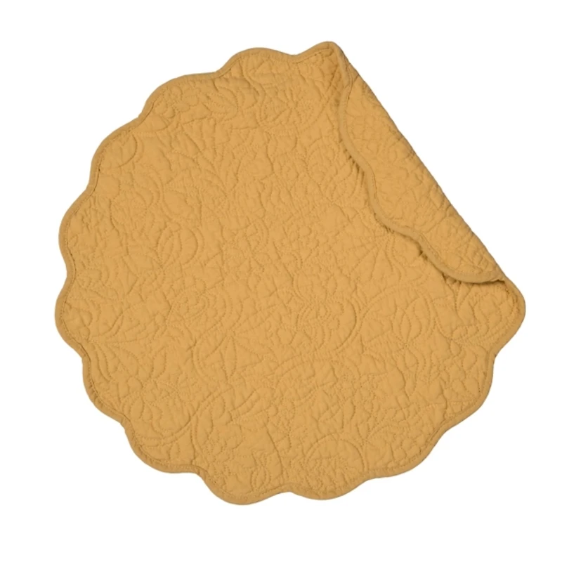 Christiana Honey Yellow Round Placemats, Set of 6