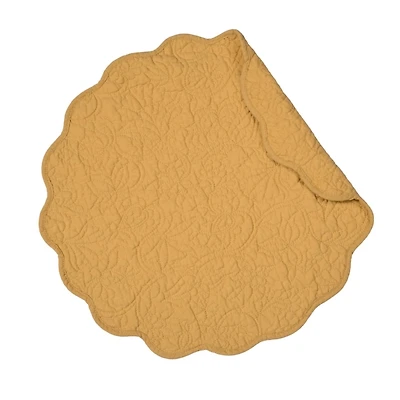 Christiana Honey Yellow Round Placemats, Set of 6
