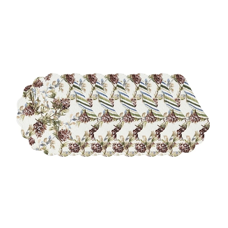 Cooper Pine & Pinecones Round Placemats, Set of 6