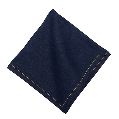 Blue Denim Cotton Napkins, Set of 6