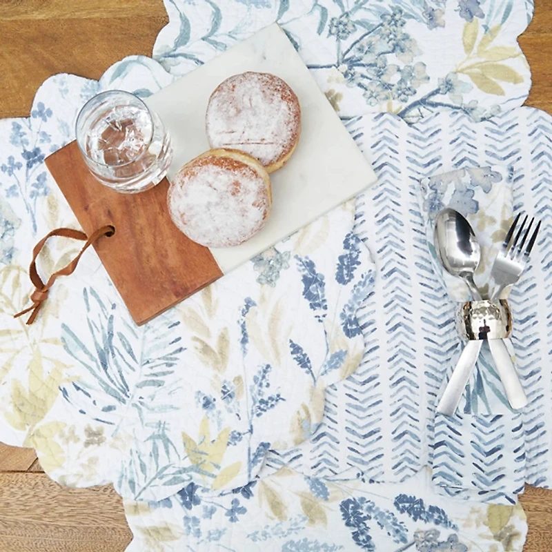 Blue Freesia Floral Napkins, Set of 6