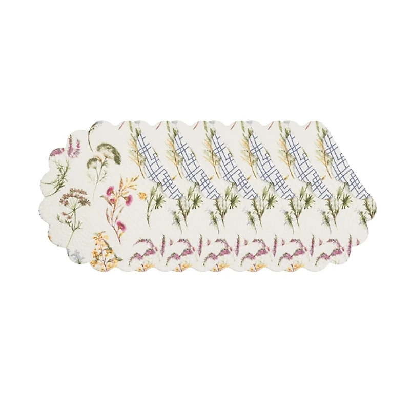 Genevieve Round Floral Placemats, Set of 6