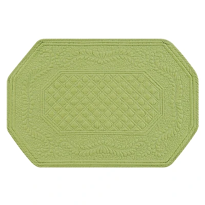 Green Octagonal Cotton Placemats, Set of 6