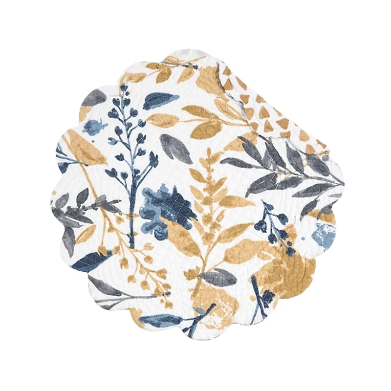 Natural Home Round Floral Placemats, Set of 6