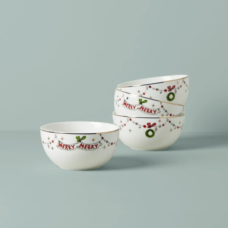 Merry Grinchmas Dinner Bowls, Set of 4
