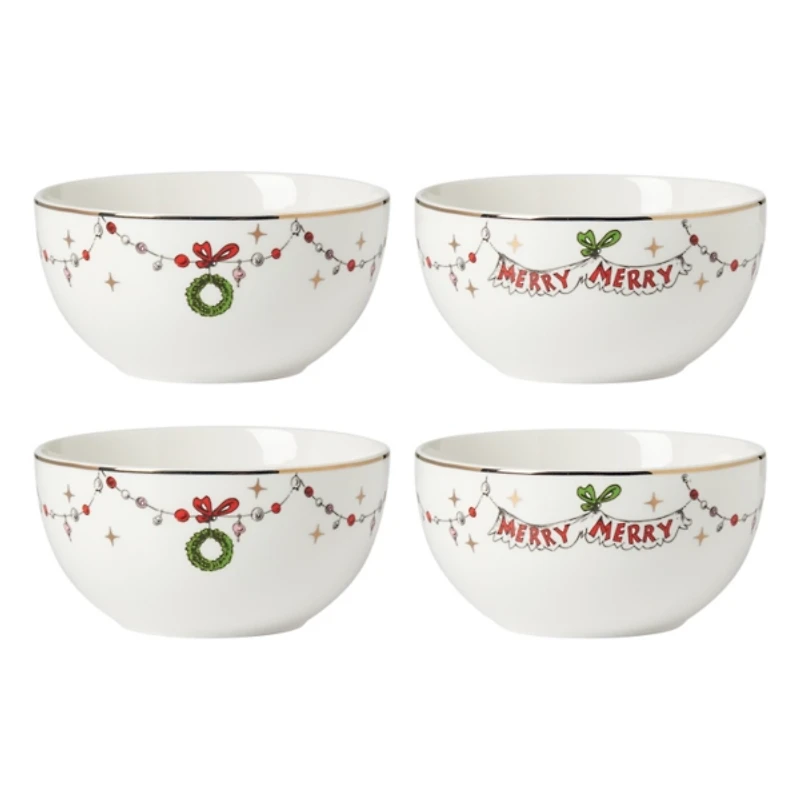 Merry Grinchmas Dinner Bowls, Set of 4