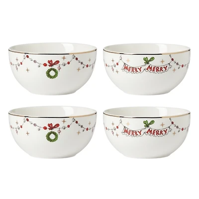 Merry Grinchmas Dinner Bowls, Set of 4